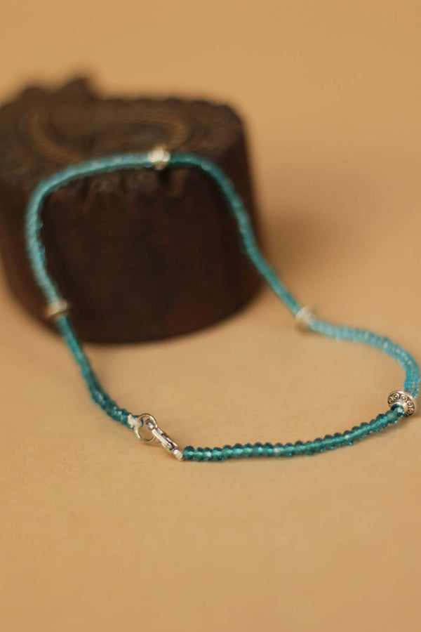 Beaded Anklet- Azure Crystals
