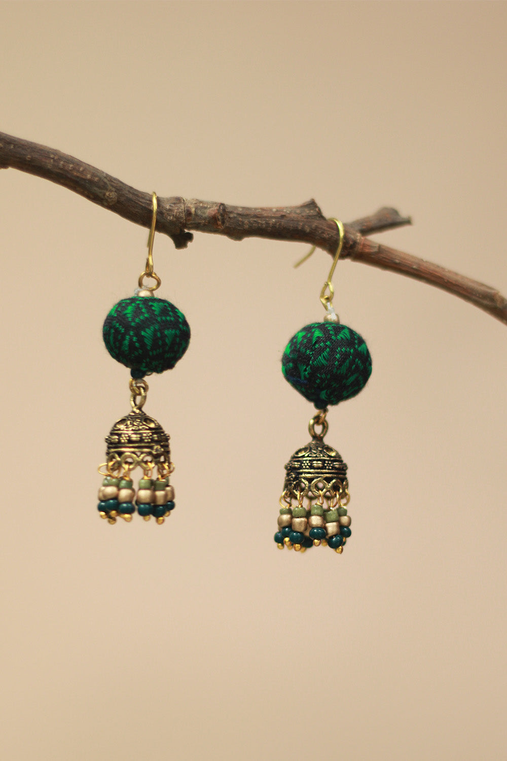 Nakhre | Chindi Potli Jhumka | Green