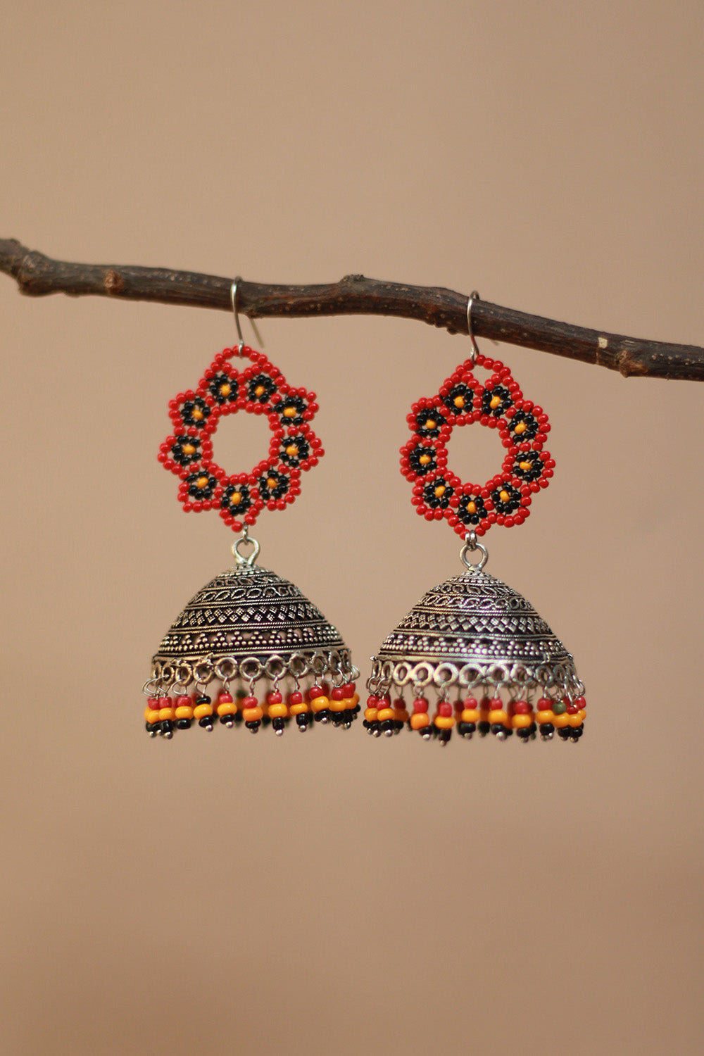Classic Beaded Earrings | Rouge & Yellow