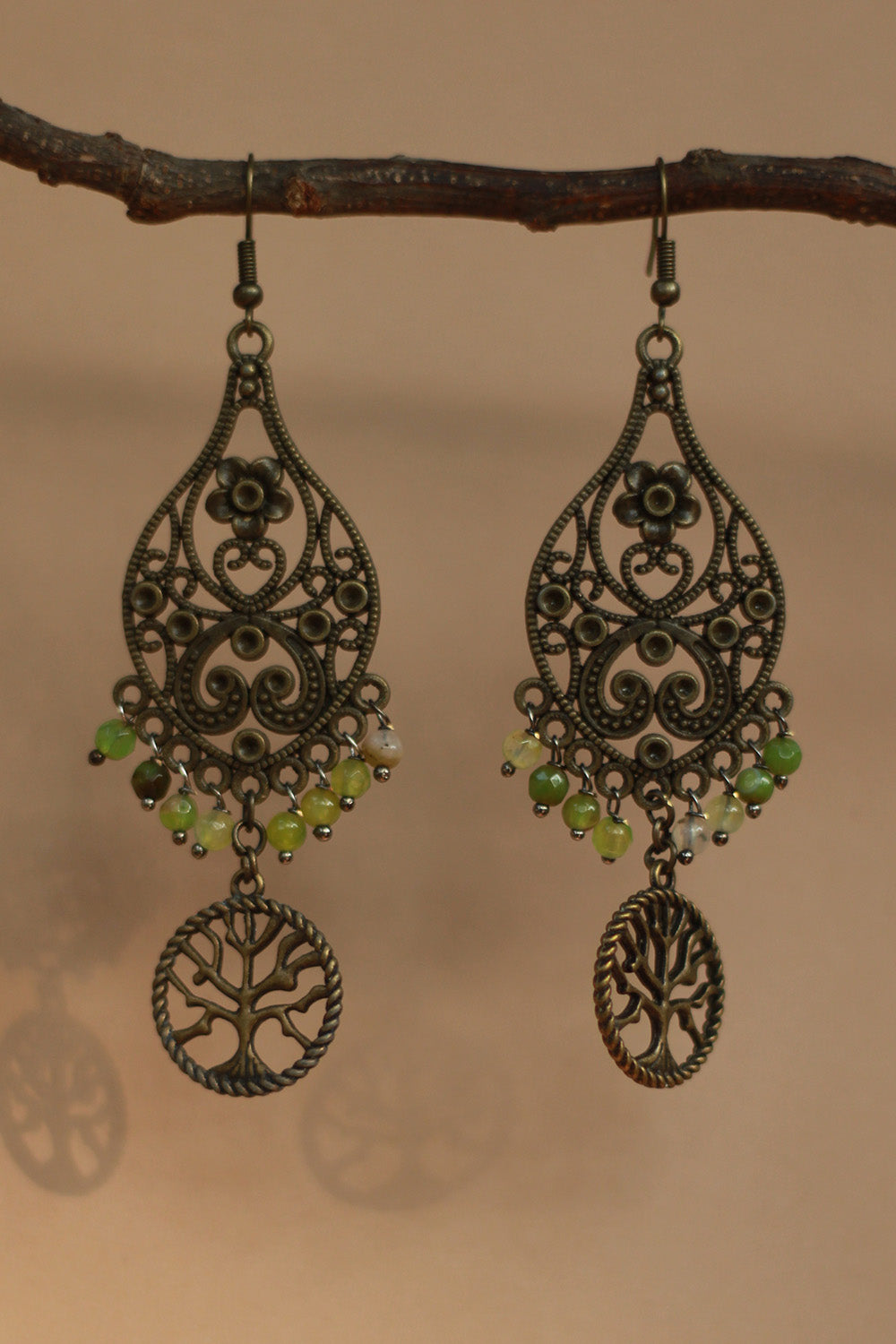Nakshita | Classic Beaded Earrings | Lime