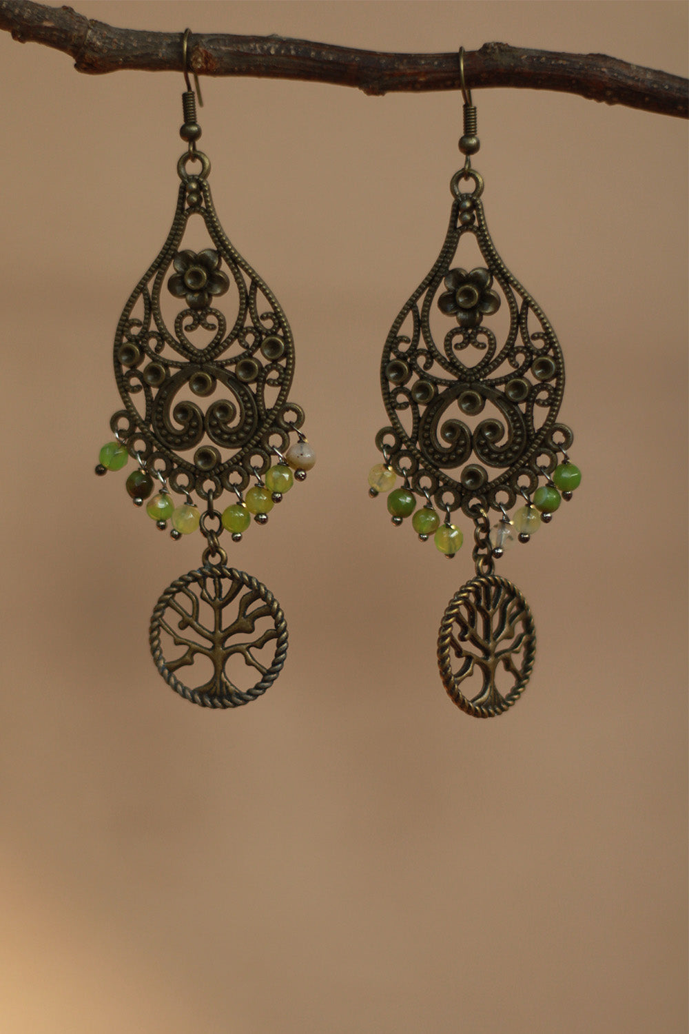 Nakshita | Classic Beaded Earrings | Lime
