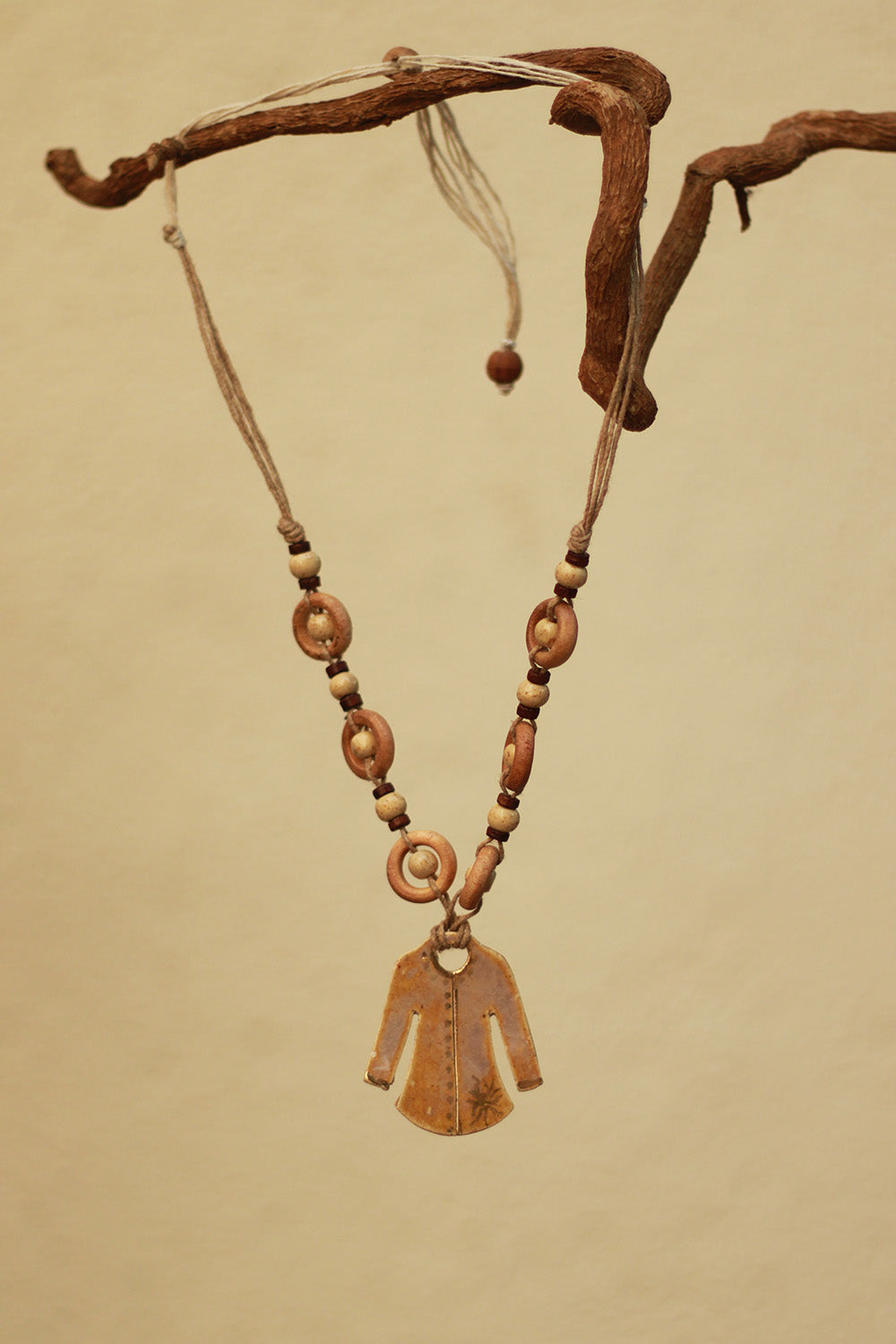 Mrida | Ceramic Necklace | Mustard Shirt Pendant