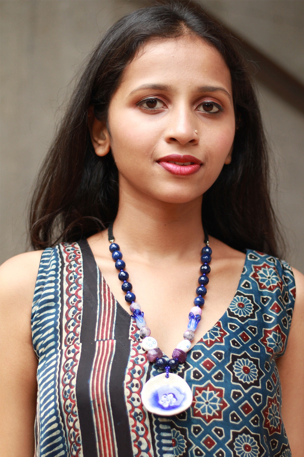 Ceramic Necklace | Indigo