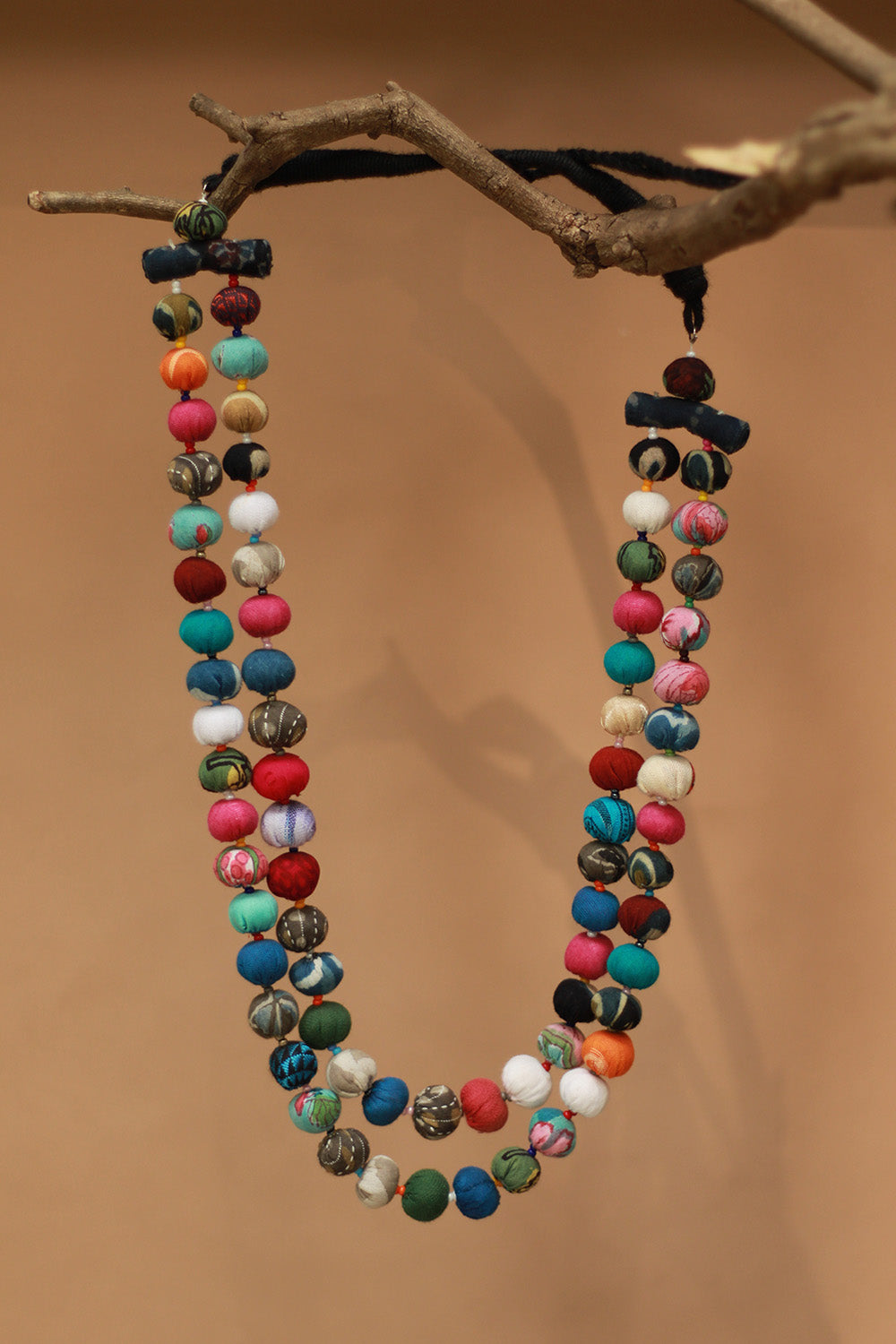 Two Strand Potli Necklace | Multicolor