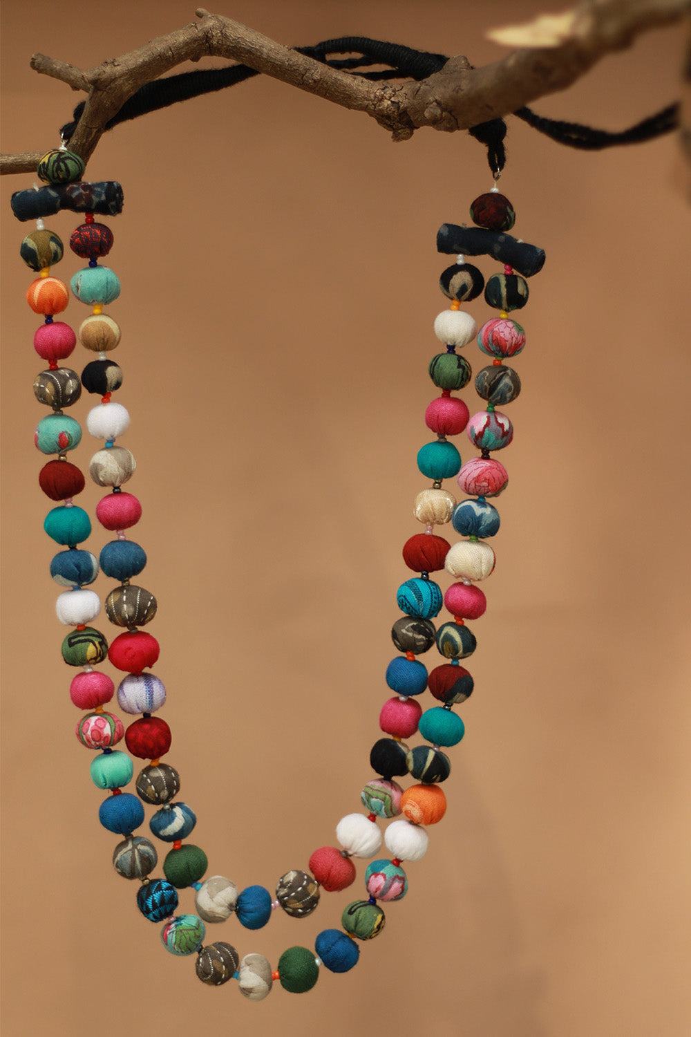 Two Strand Potli Necklace | Multicolor