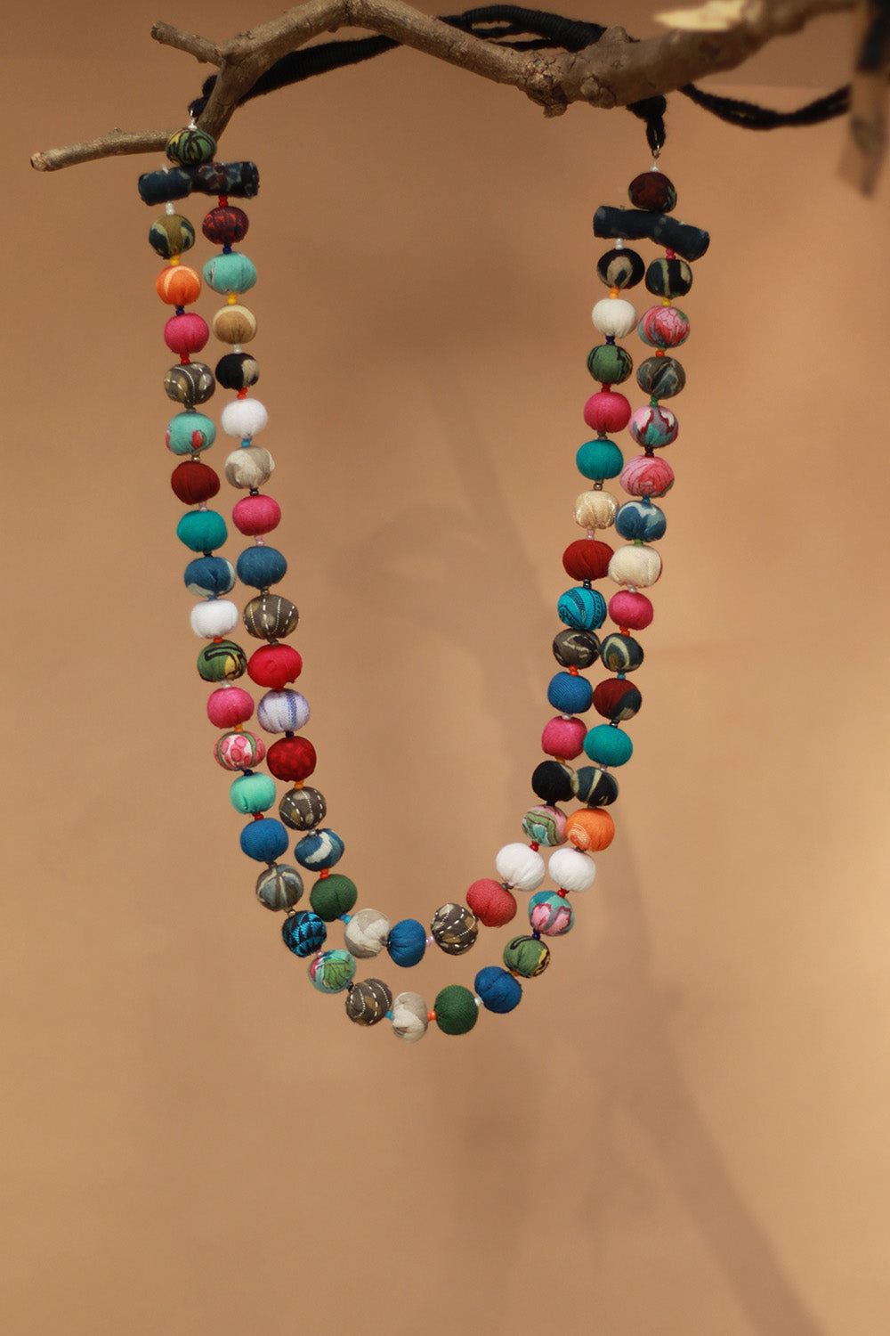 Two Strand Potli Necklace | Multicolor