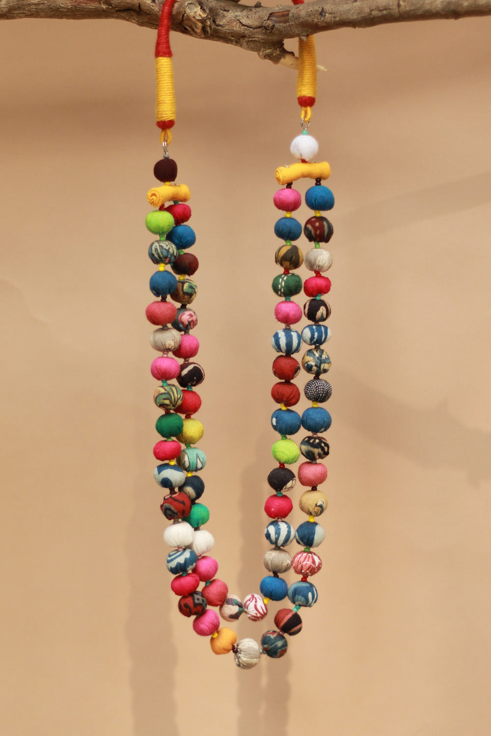 Two Strand Potli Necklace | Multicolor