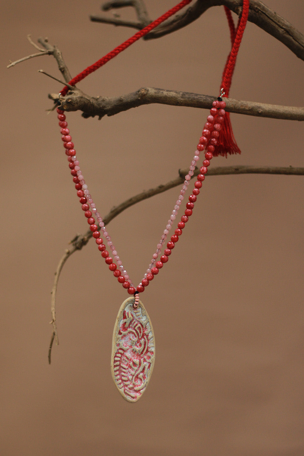 Ceramic Necklace | Coral
