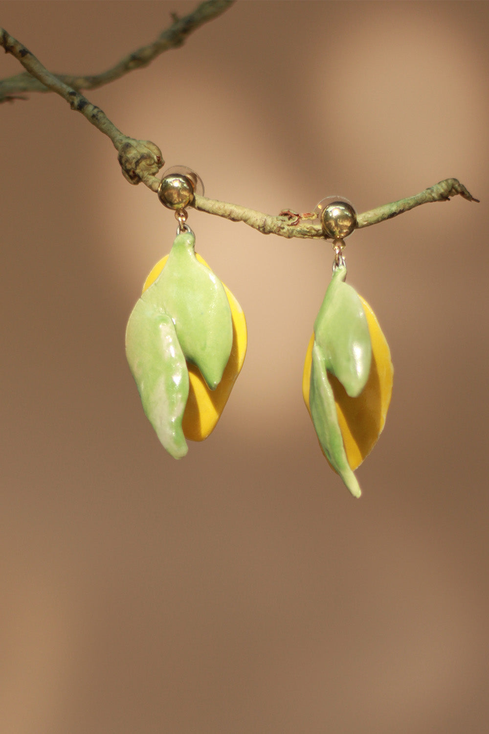 Sadhvi | Ceramic Lemon Earrings