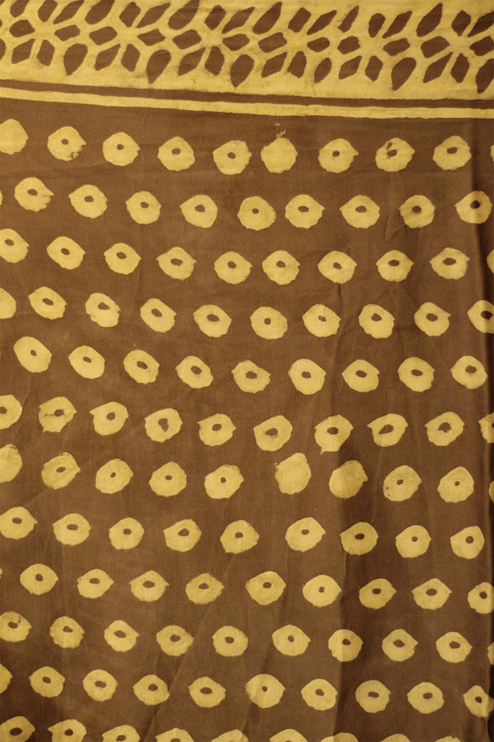 Modal Silk | Bagru Vanaspati Saree | Almond floral