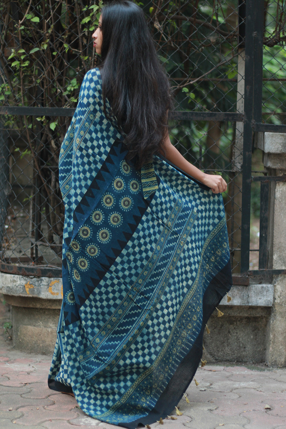Ajrakh Cotton Saree