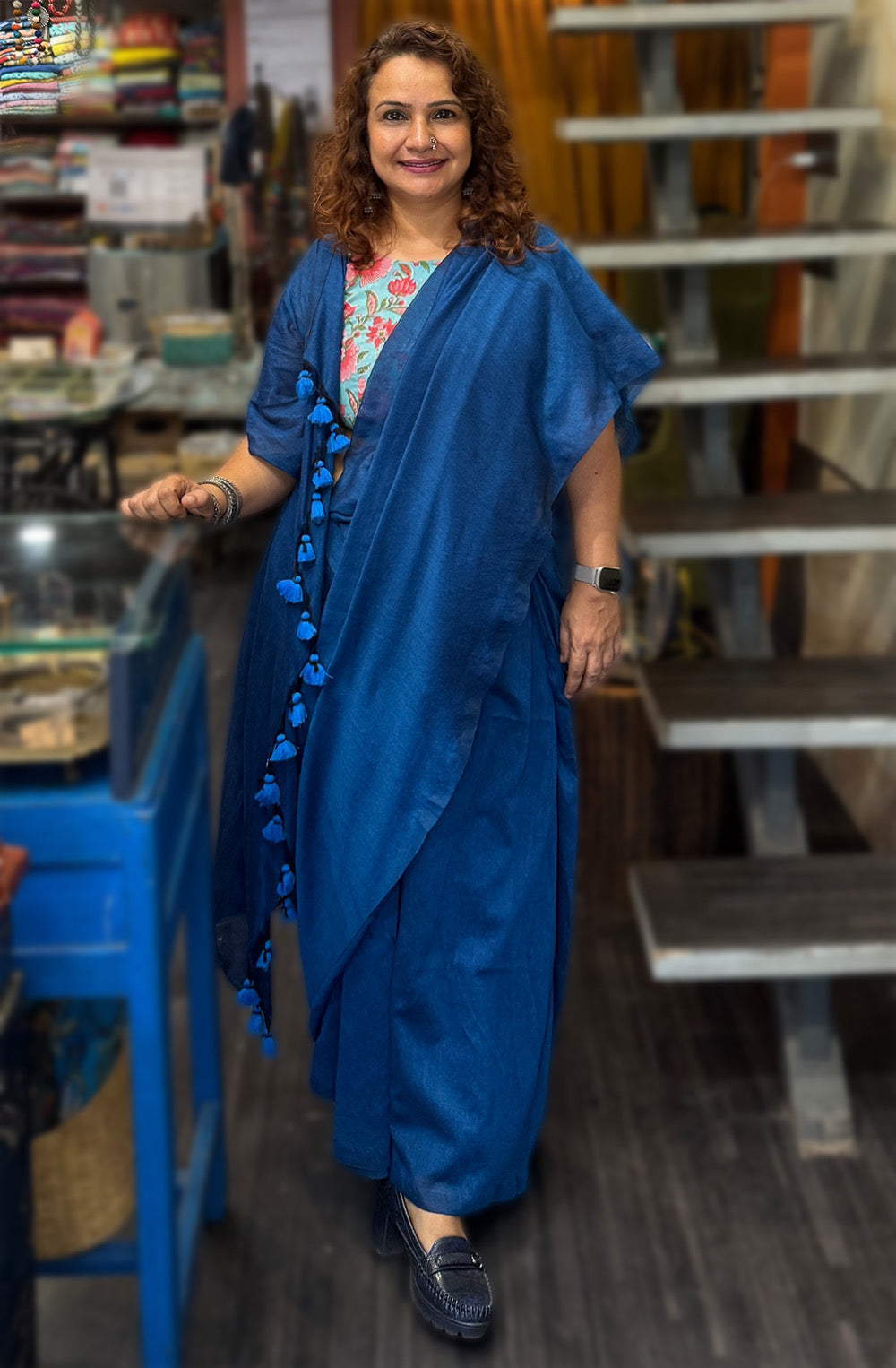 Rangg | Mul Cotton Saree | Royal Blue