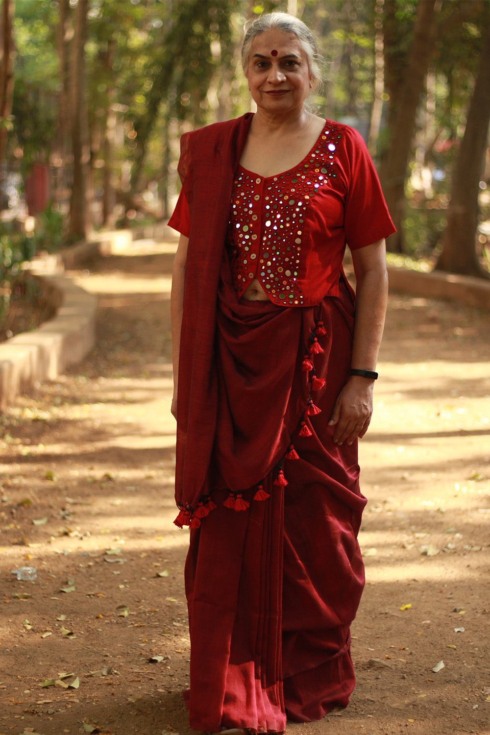 Rangg | Mul Cotton Saree | Maroon