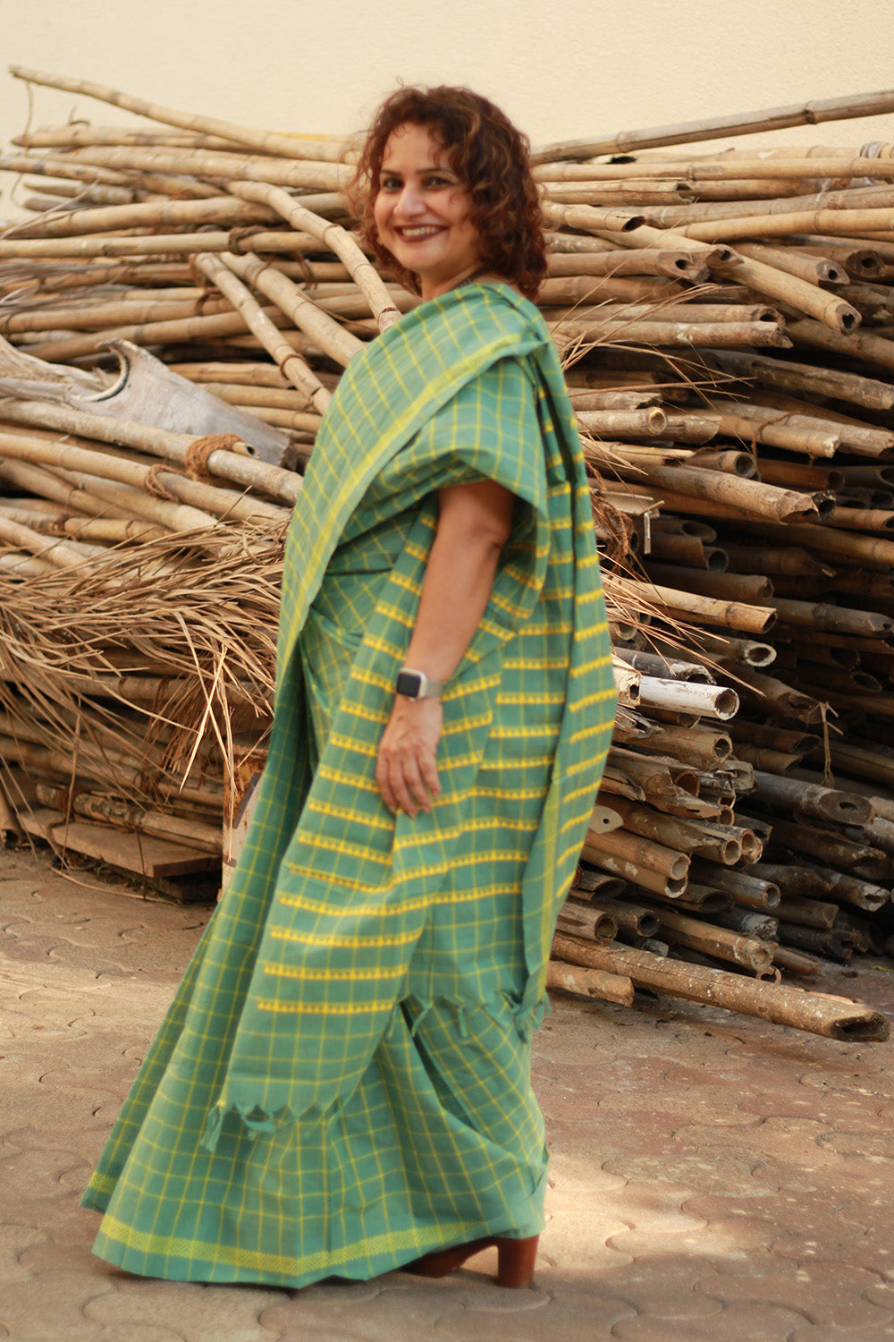 Handloom Cotton Saree | Begumpuri | Teal