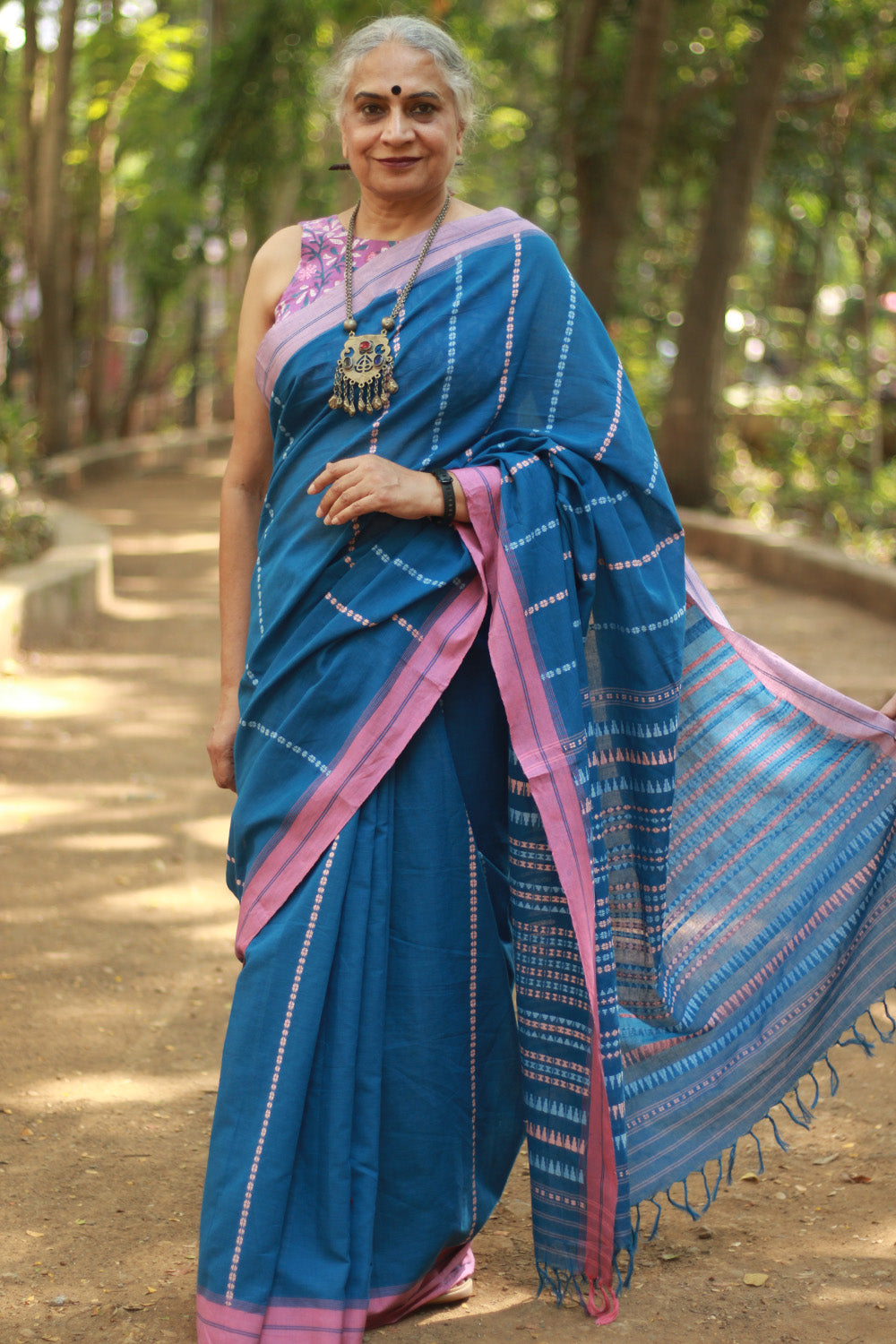 Handloom Cotton Saree | Begumpuri | Blue