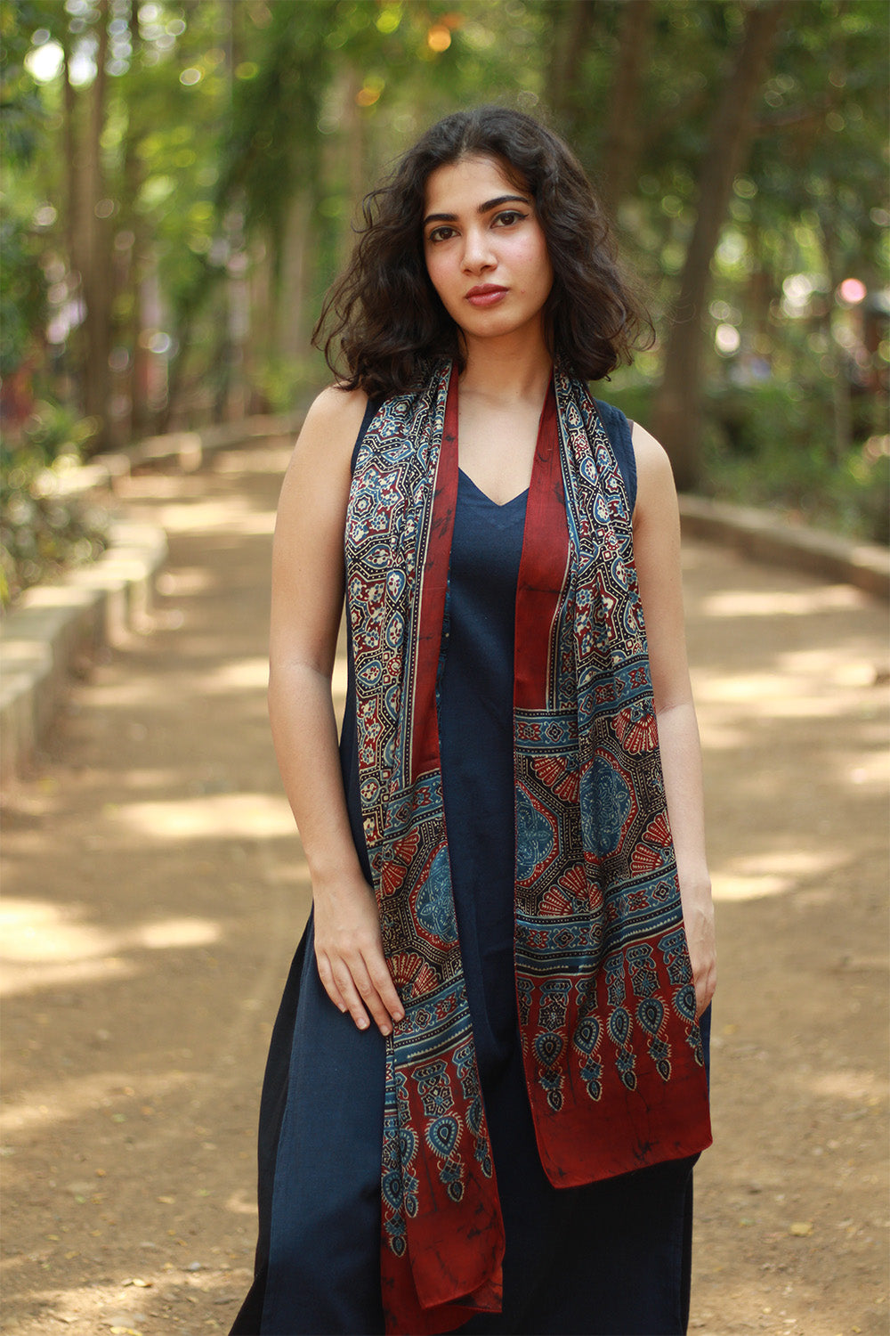 Antara | Ajrakh Modal Silk Stole