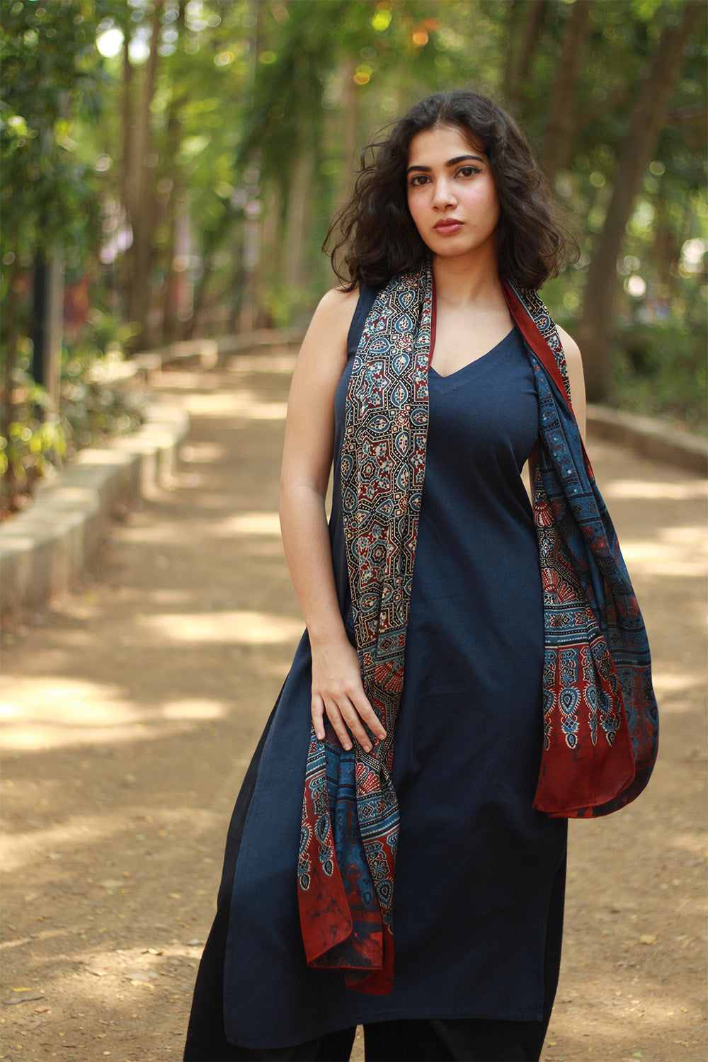 Antara | Ajrakh Modal Silk Stole