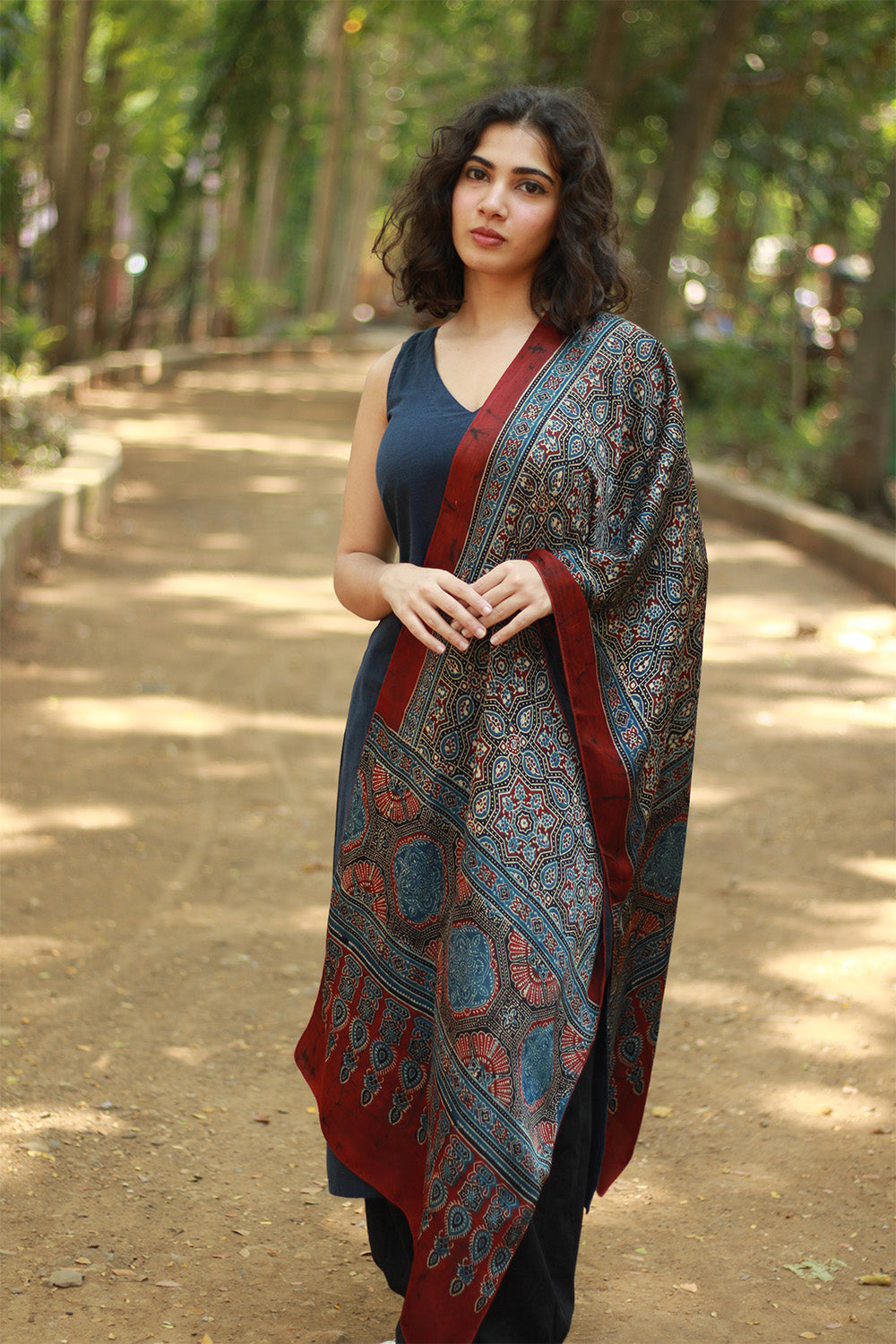 Antara | Ajrakh Modal Silk Stole