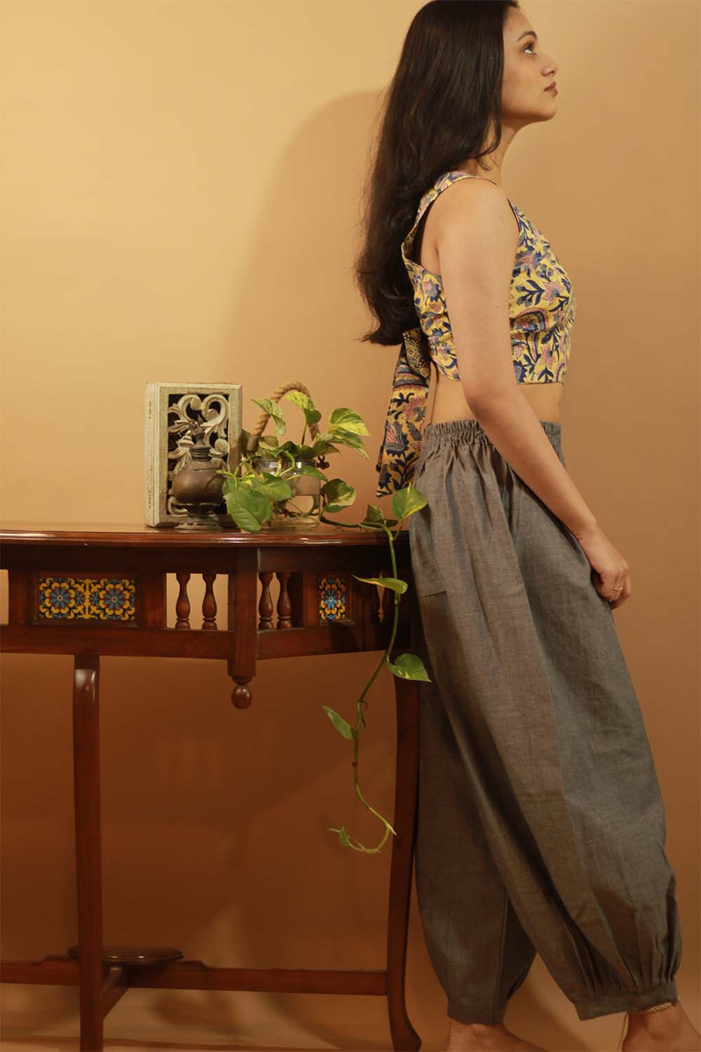 Mastaani | Reversible Blouse | Yellow Sanganeri & Ajrakh