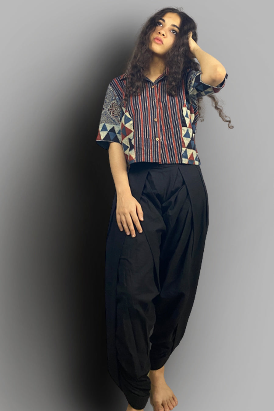 Basic Dhoti | Black Cotton
