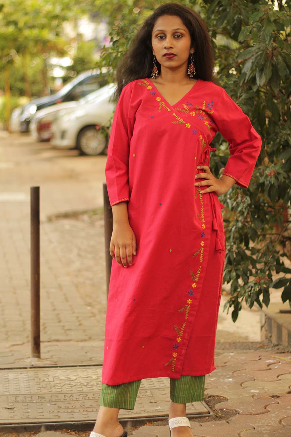 Surkh Zar- Hand Embroidered Angarkha