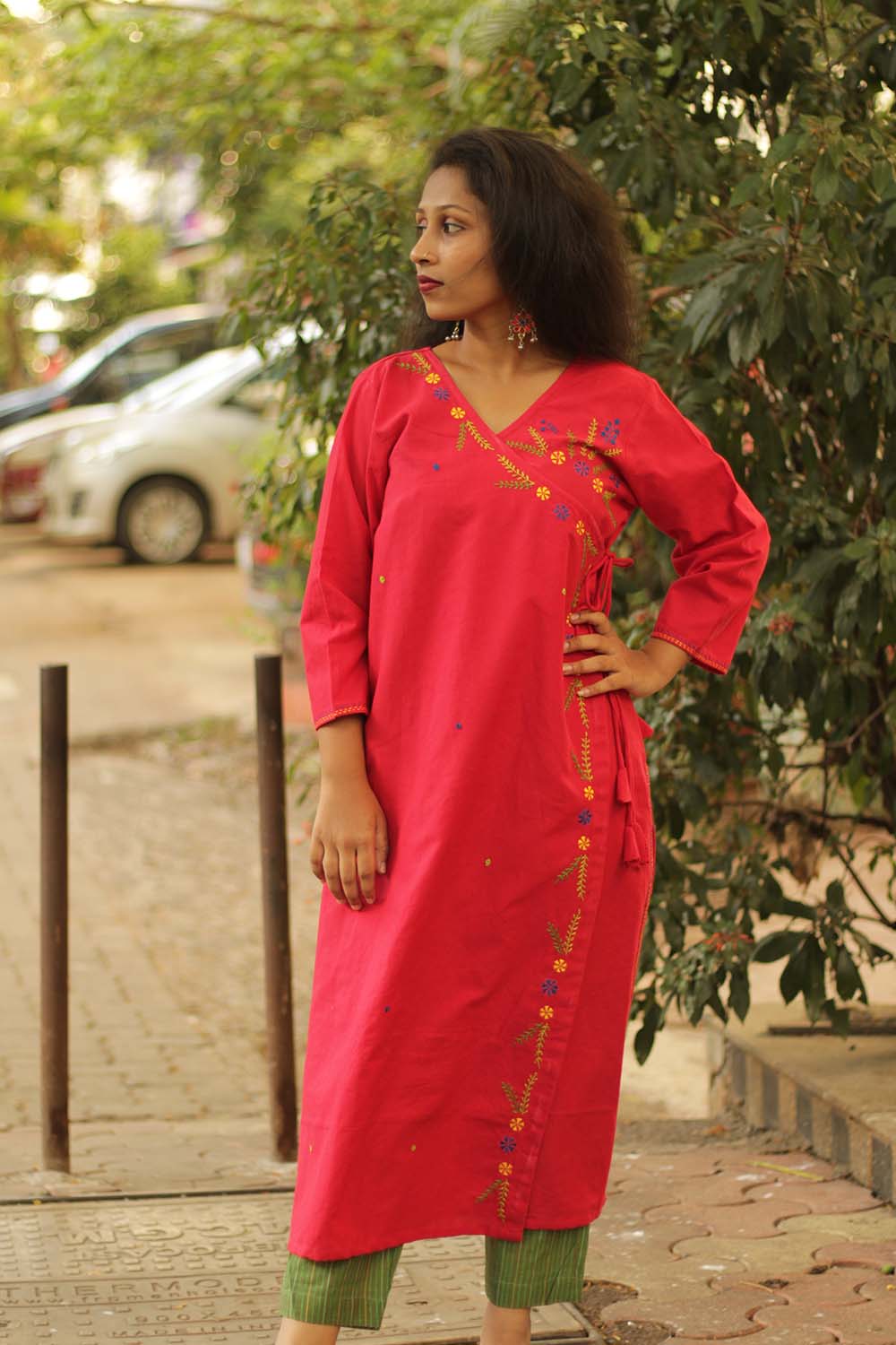 Surkh Zar- Hand Embroidered Angarkha