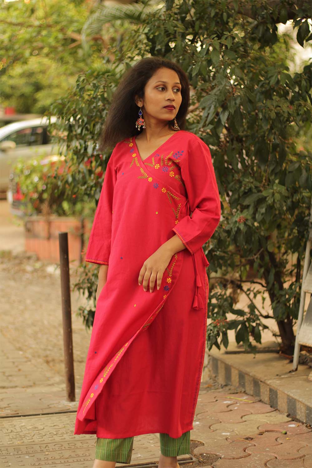 Surkh Zar- Hand Embroidered Angarkha