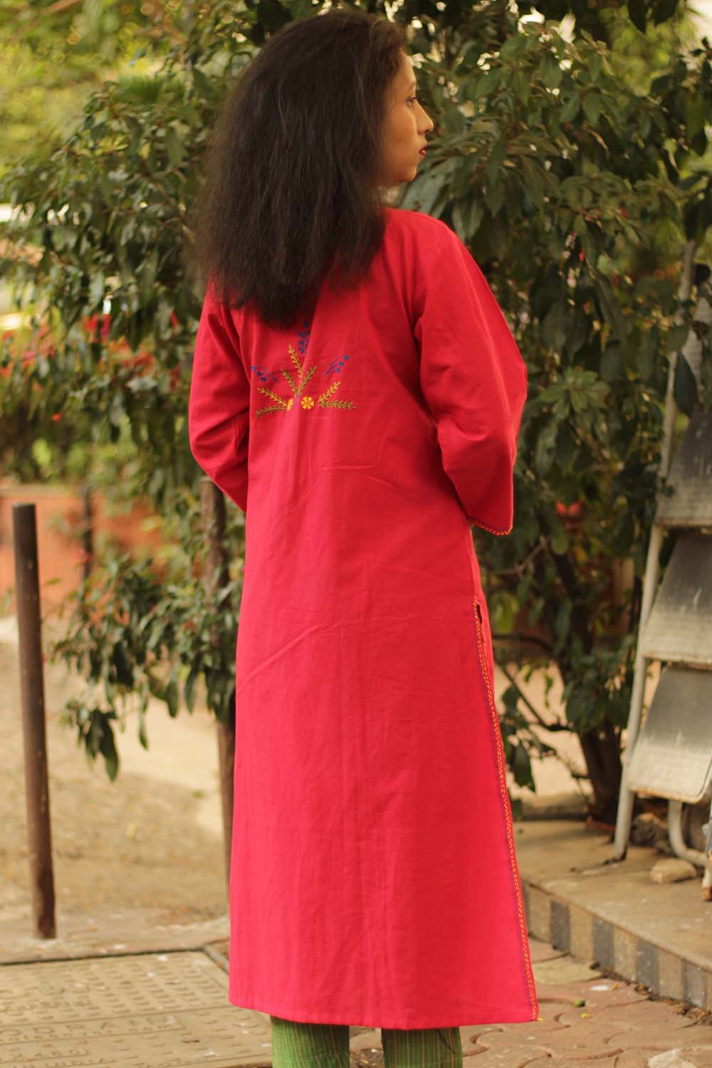 Surkh Zar- Hand Embroidered Angarkha