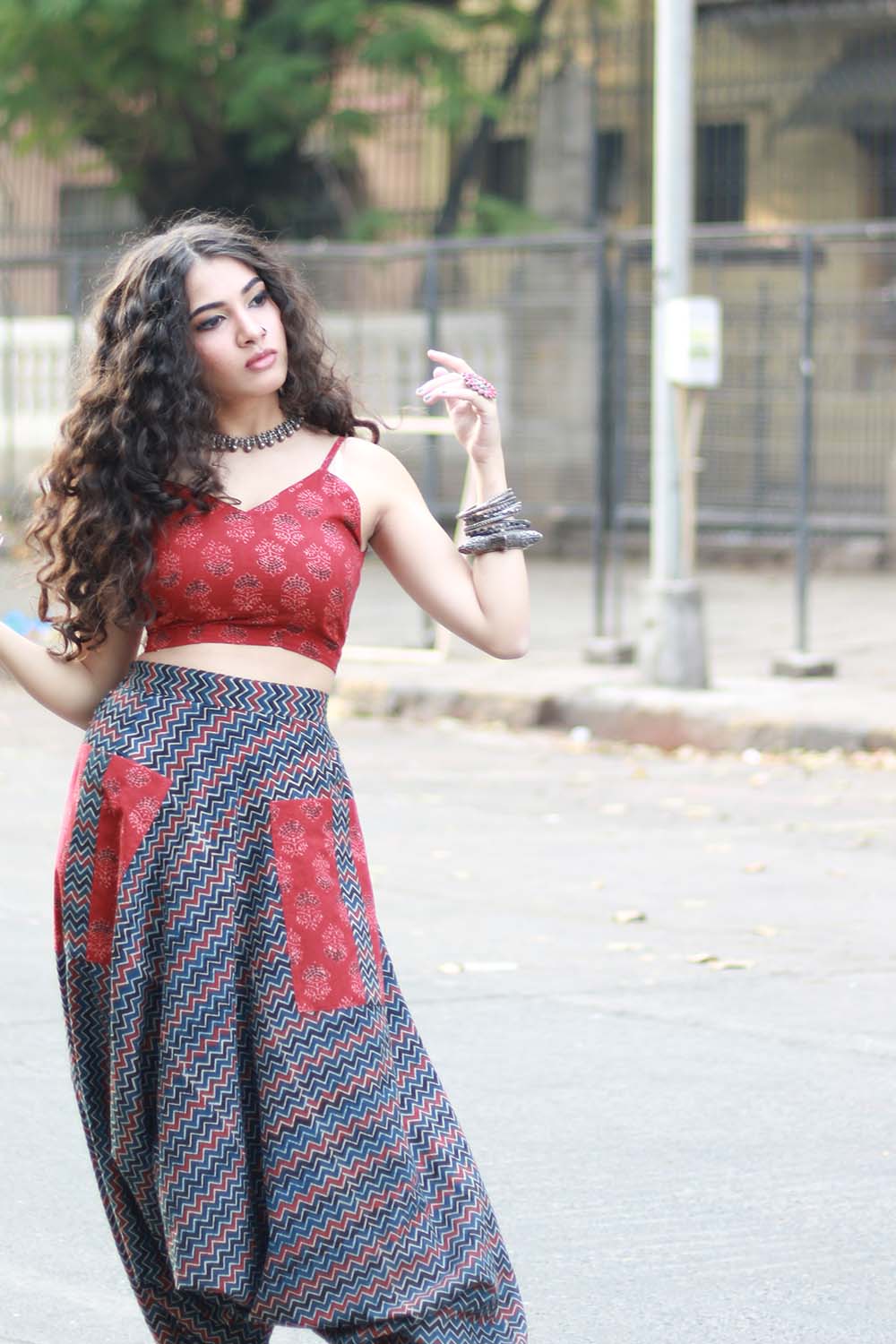 Dhaariyan | Wayfarer | Drop Crotch Pants | Ajrakh Chevron