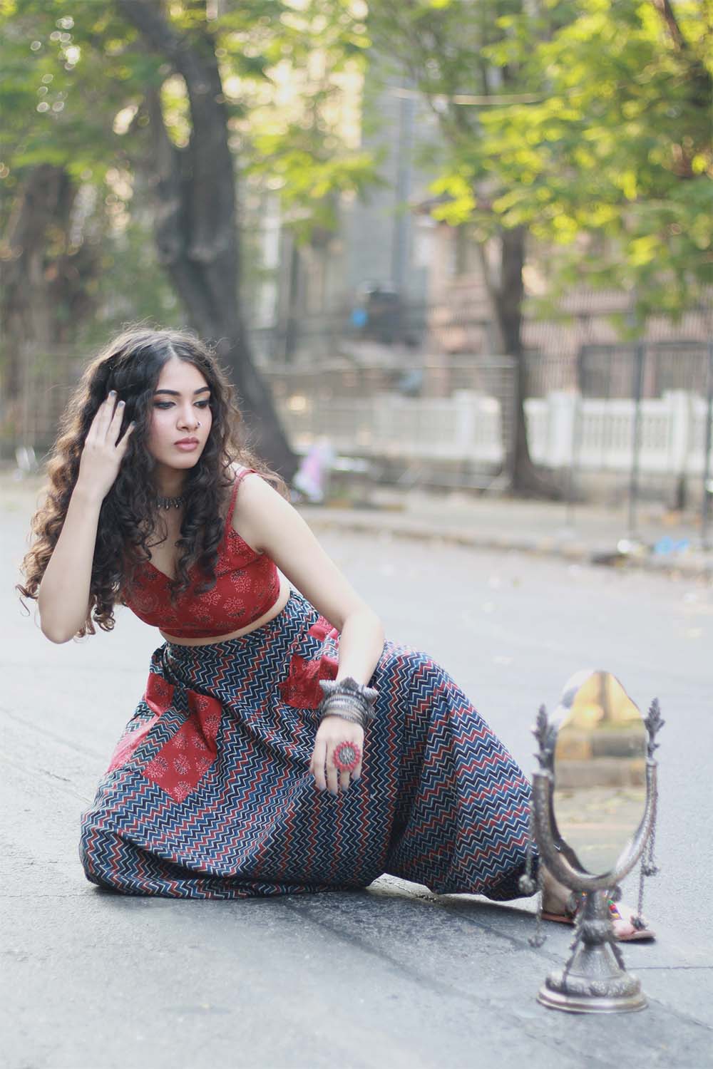 Dhaariyan | Wayfarer | Drop Crotch Pants | Ajrakh Chevron