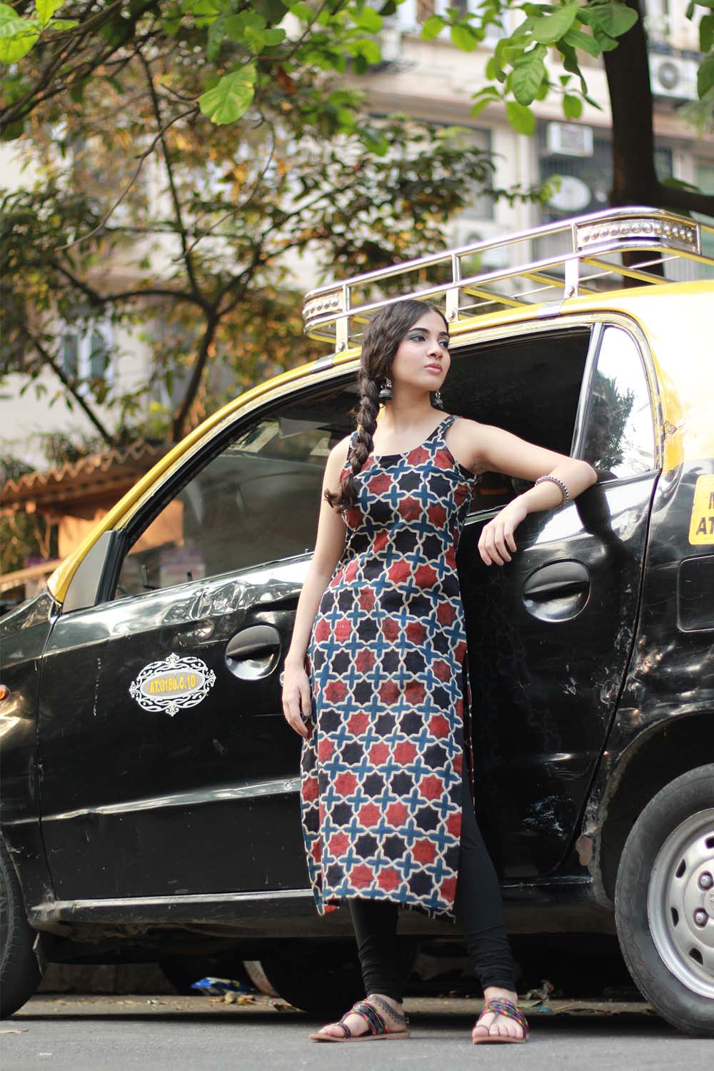 Vanya | Sleeveless Long Kurta | Shatkon Ajrakh