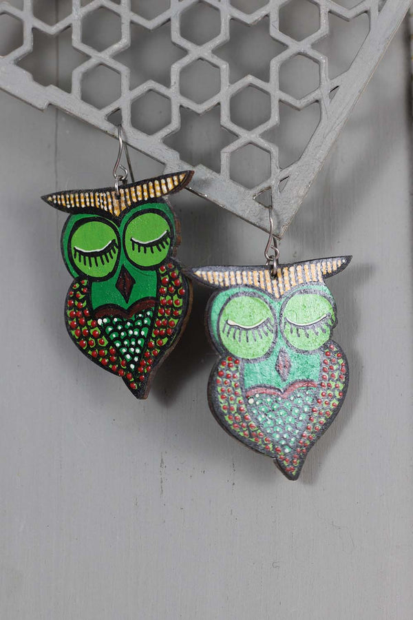 Owl Handpainted Earrings