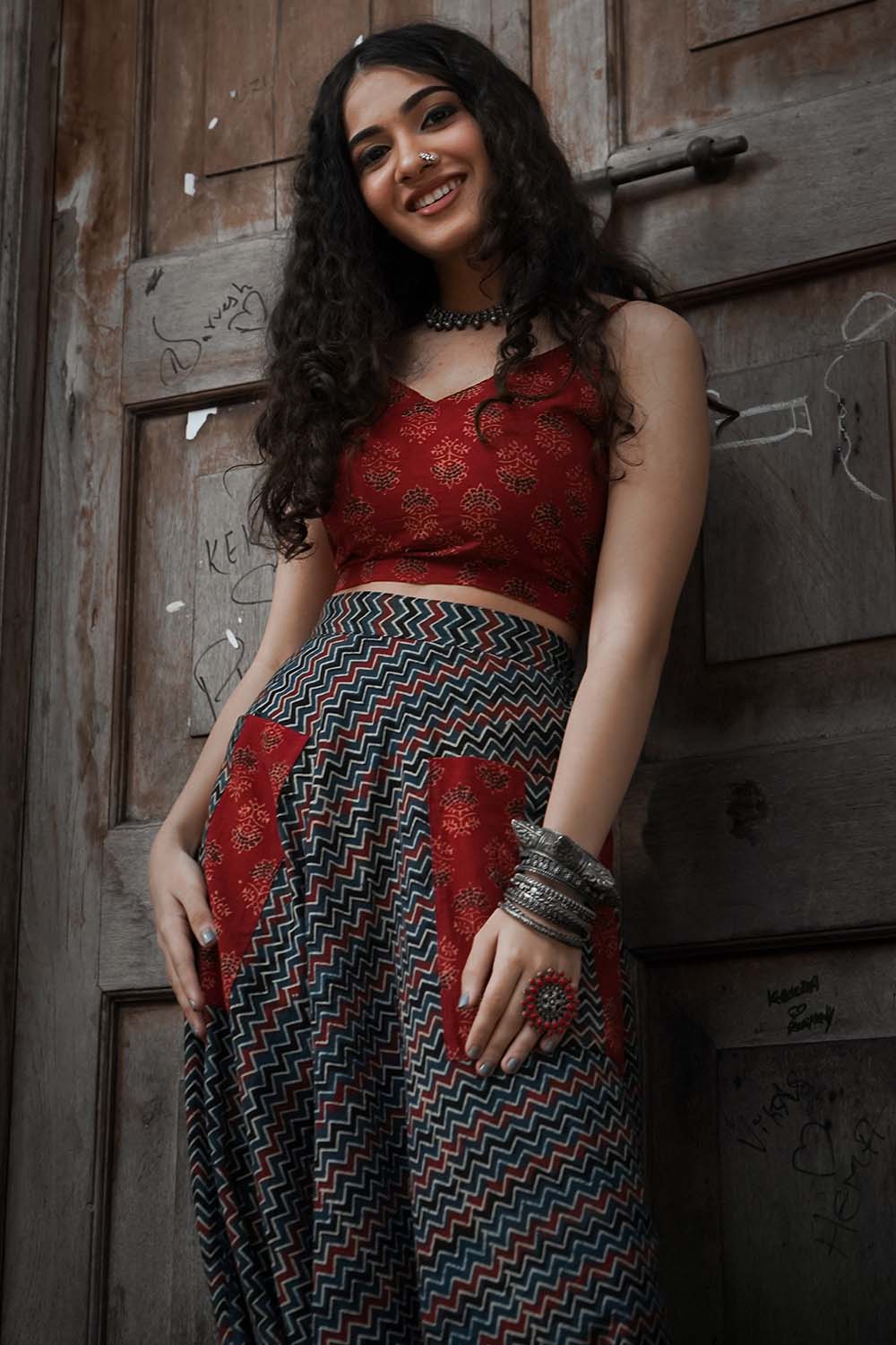 Dhaariyan | Wayfarer | Drop Crotch Pants | Ajrakh Chevron