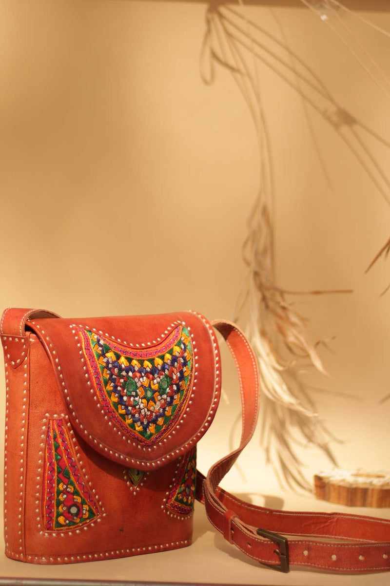 Handcrafted Kutchi Leather Bag