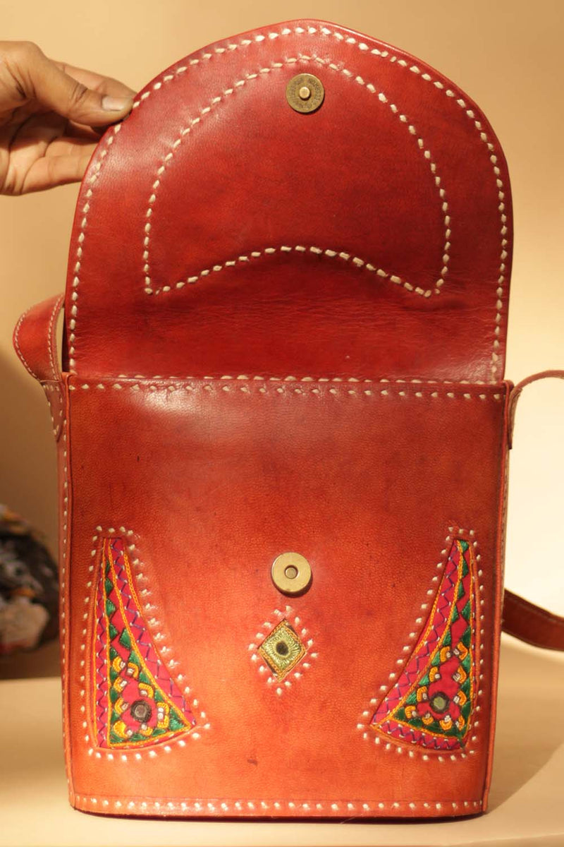 Handcrafted Kutchi Leather Bag