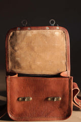 Kutchi Leather Bag | Mirrorwork Sling | Square