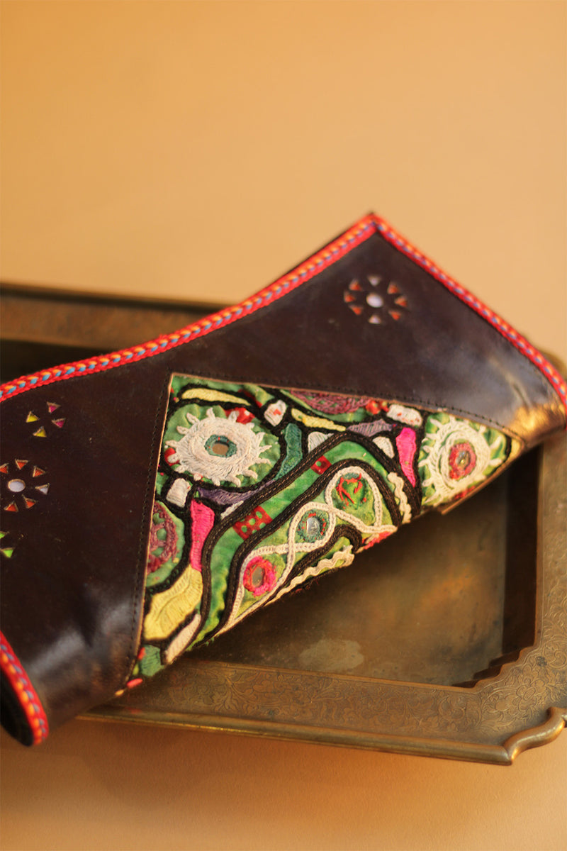 Mirrorwork Leather | Clutch