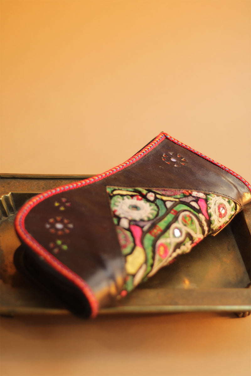 Mirrorwork Leather | Clutch