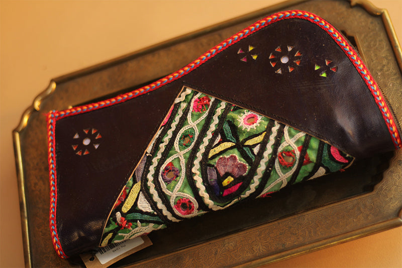 Mirrorwork Leather | Clutch