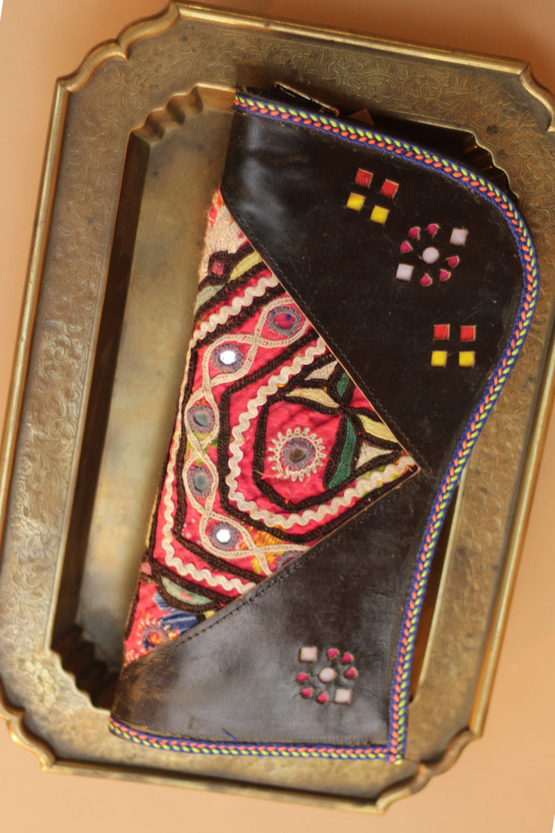 Mirrorwork Leather | Clutch