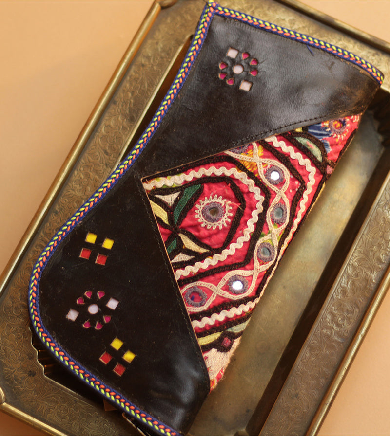Mirrorwork Leather | Clutch