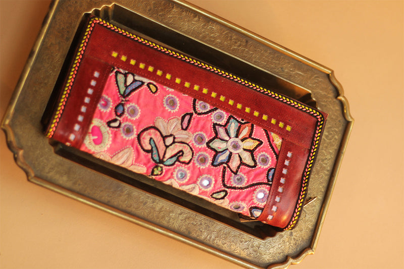 Mirrorwork Leather | Clutch