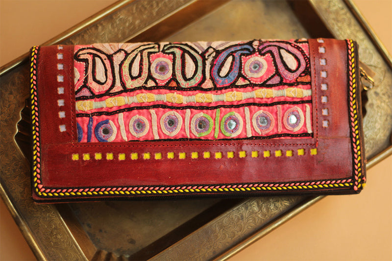 Mirrorwork Leather | Clutch