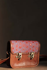 Kutchi Leather Bag | Mirrorwork Sling | Square