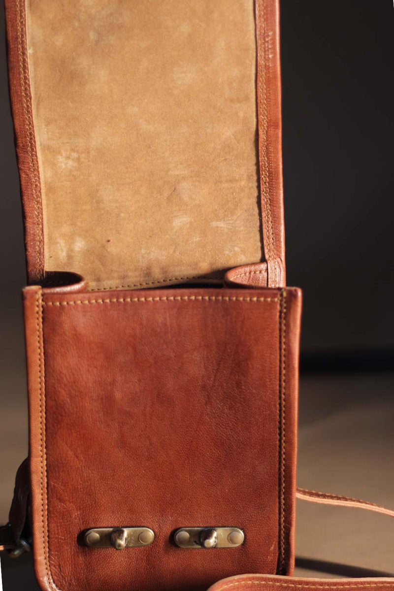 Kutchi Leather Bag | Mirrorwork Sling | Rectangle