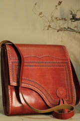 Kutchi Leather Bag | Punchwork Sling |Tan