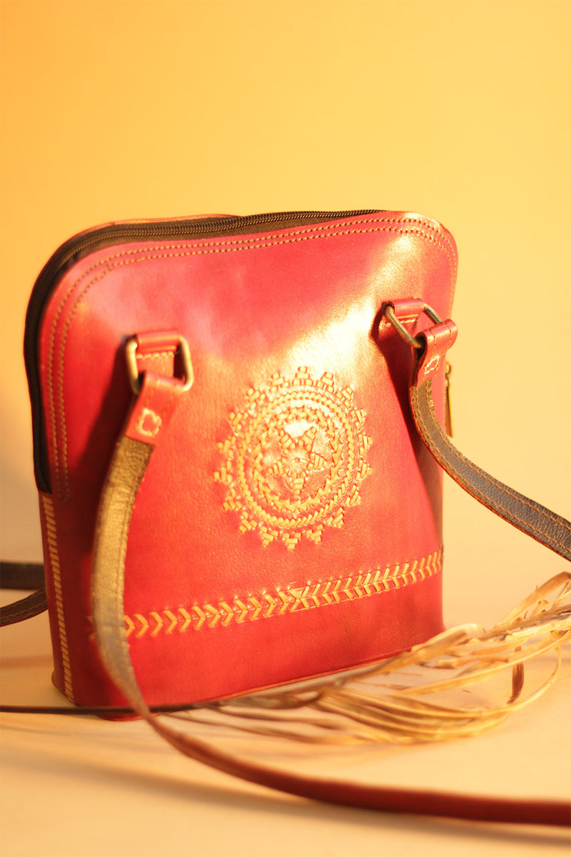 Kutch Leather Handbag | Embroidered