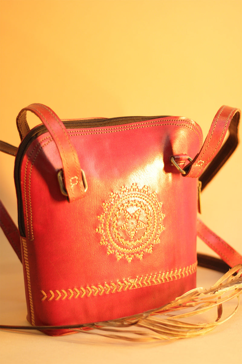 Kutch Leather Handbag | Embroidered