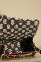 Kutchi Leather Box Bag | Mirrorwork Sling | Multicolour