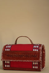 Kutchi Leather Box Bag | Leirum Phee Sling |  Red